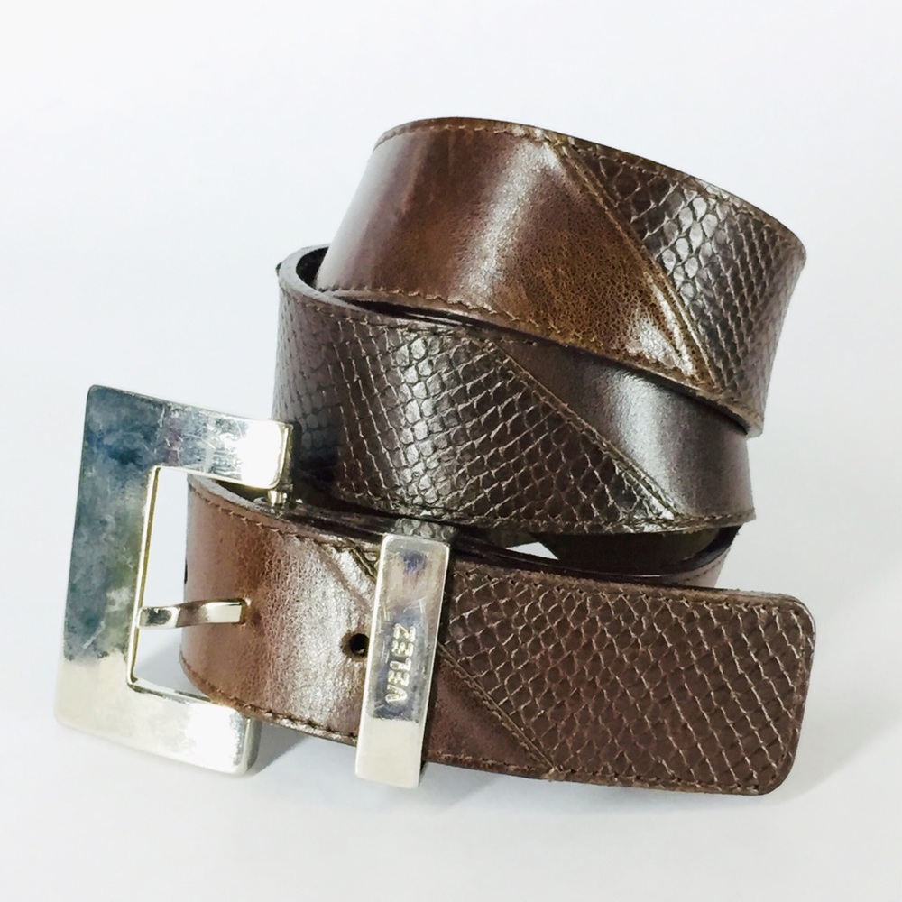 Velez Brown Leather Patchwork Belt